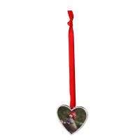 Sublimation Blank Metal Heart Shape Christmas Ornaments