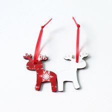 Sublimation MDF Elk shape Christmas Ornaments