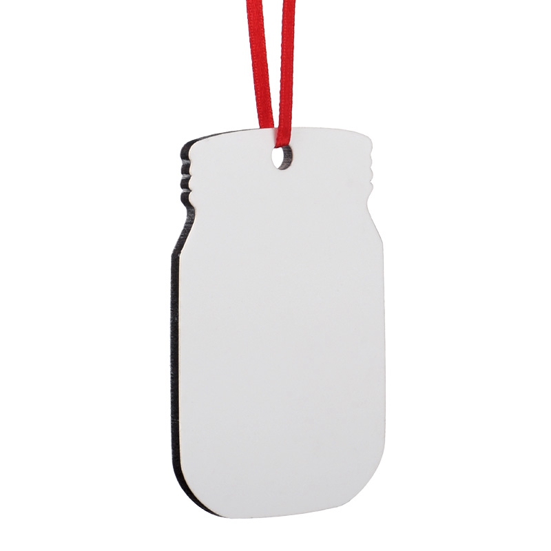 Sublimation Blank MDF Mason Jar Double-sided Christmas Ornaments