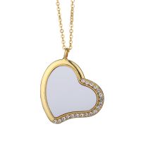 Sublimation Blank Rhinestones Heart Necklaces