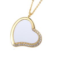 Sublimation Blank Rhinestones Heart Necklaces