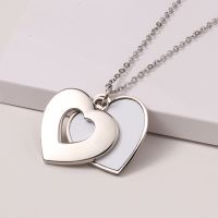 Sublimation Photo Heart Key Necklace 