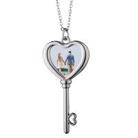 Sublimation blanks Photo Heart Key Necklace 