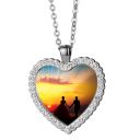 Sublimation Blanks Heart Diamond Necklace