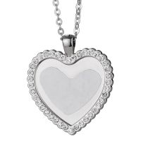 Sublimation Blanks Heart Diamond Necklace