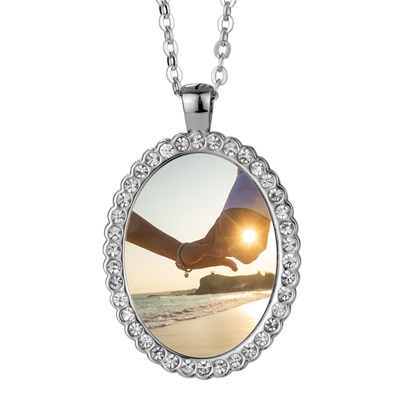 Sublimation Blanks Oval Diamond Necklace