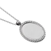 Sublimation Blanks Oval Diamond Necklace