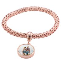 Sublimation Blank Corn Chain Rose Red Bracelet