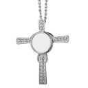 Sublimation Blanks Cross Snap Diamond Necklace