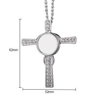 Sublimation Blanks Cross Snap Diamond Necklace