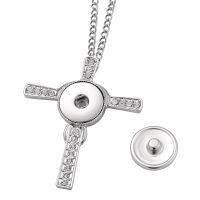 Sublimation Blanks Cross Snap Diamond Necklace