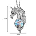 Sublimation Blank Snap on Horse Diamond Necklace