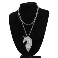 Sublimation Blank Snap on Horse Diamond Necklace