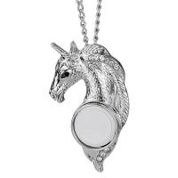 Sublimation Blank Snap on Horse Diamond Necklace