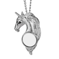 Sublimation Blank Snap on Horse Diamond Necklace