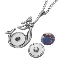 Sublimation Blank Mermaid Snap Button Necklace