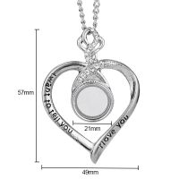 Sublimation Blank Button Snap Heart Necklace