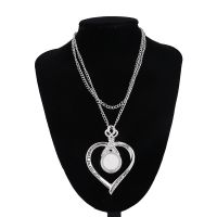 Sublimation Blank Button Snap Heart Necklace