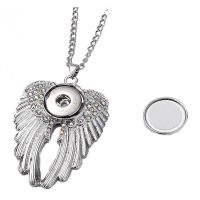 Sublimation Blank Snap on Angel Wings Necklace