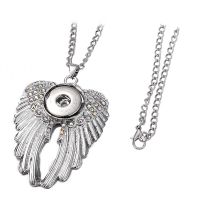 Sublimation Blank Snap on Angel Wings Necklace