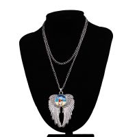 Sublimation Blank Snap on Angel Wings Necklace