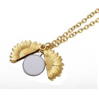 Sublimation Blank Metal Gold Sunflower Necklace