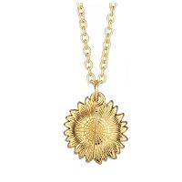 Sublimation Blank Metal Gold Sunflower Necklace