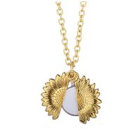 Sublimation Blank Metal Gold Sunflower Necklace