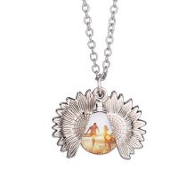 Sublimation Blank Metal Gold Sunflower Necklace