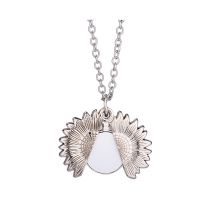 Sublimation Blank Metal Silver Sunflower Necklace