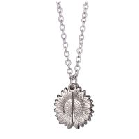 Sublimation Blank Metal Silver Sunflower Necklace