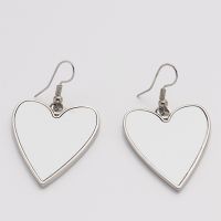 Sublimation Blank Metal Heart Earrings