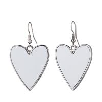 Sublimation Blank Metal Heart Earrings