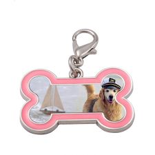 Sublimation Blanks Bone Shaped Metal Pink Dog Tag