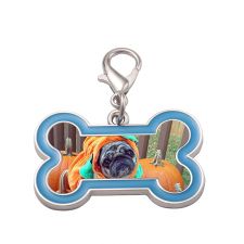 Sublimation Blanks Bone Shaped Metal Blue Dog Tag