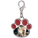 Sublimation Blanks Dog Paw Shaped Red Metal Dog Tag