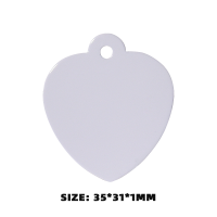 Sublimation Blanks Metal Heart Shape Dog Tag