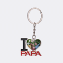 Sublimation Heart Shape I Love Papa Keychain