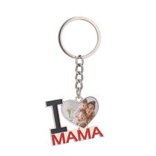 Sublimation Heart Shape I Love MAMA Keychain