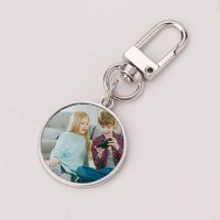 Sublimation Metal Silver Circle Keychain