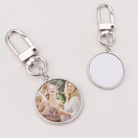 Sublimation Metal Silver Circle Keychain