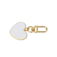 Sulimation Metal Golden Heart Shape Keychain