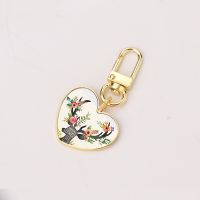 Sulimation Metal Golden Heart Shape Keychain