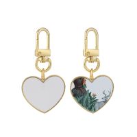 Sulimation Metal Golden Heart Shape Keychain