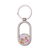 Sublimation Blank Metal Key Holder Movable Core Double-sided Keychain