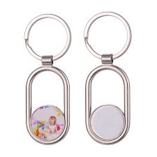 Sublimation Blank Metal Key Holder Movable Core  Keychain