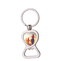 Sulimation Metal Heart Bottle Opener Keychain with Gift Box Packing