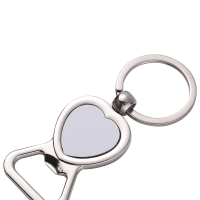 Sulimation Metal Heart Bottle Opener Keychain with Gift Box Packing