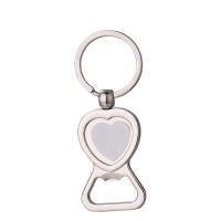 Sulimation Metal Heart Bottle Opener Keychain with Gift Box Packing