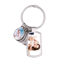 Sublimation Blank Metal Photo Keychains with 6 Round Tag